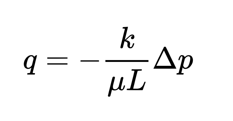 darcy's law formula in single fluid