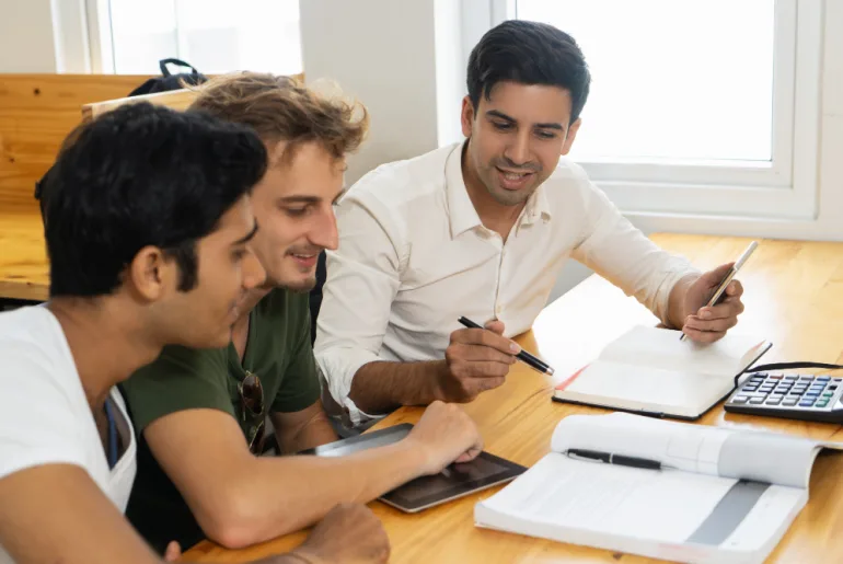three arabians learning about cmrp before joining cmrp exam in saudi arabia
